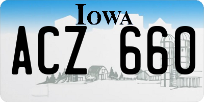 IA license plate ACZ660