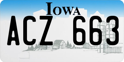 IA license plate ACZ663