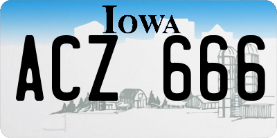 IA license plate ACZ666