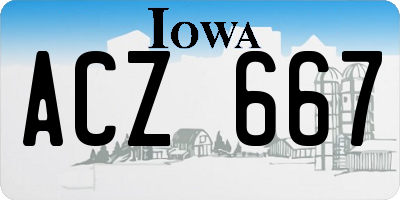 IA license plate ACZ667