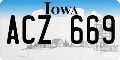 IA license plate ACZ669