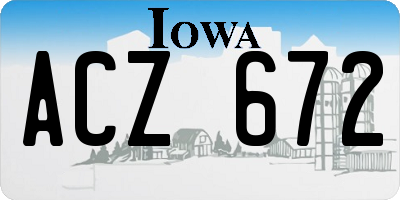 IA license plate ACZ672