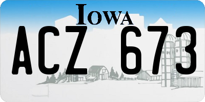 IA license plate ACZ673
