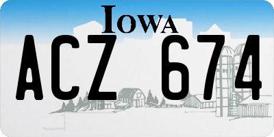 IA license plate ACZ674