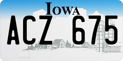 IA license plate ACZ675