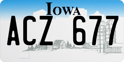 IA license plate ACZ677