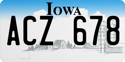 IA license plate ACZ678