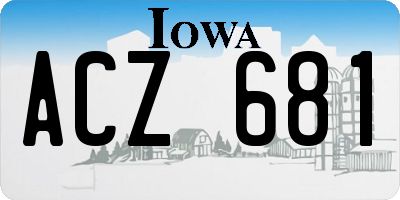 IA license plate ACZ681