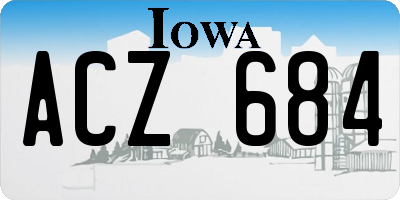IA license plate ACZ684