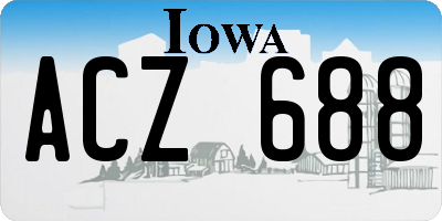 IA license plate ACZ688