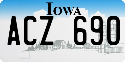 IA license plate ACZ690