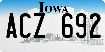 IA license plate ACZ692