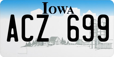 IA license plate ACZ699