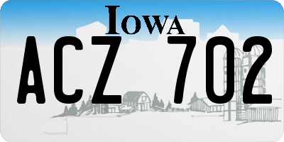 IA license plate ACZ702