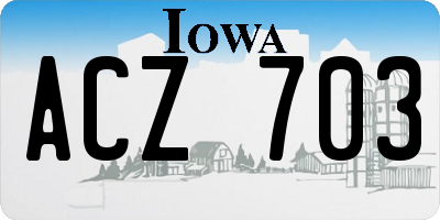 IA license plate ACZ703