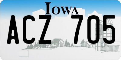 IA license plate ACZ705