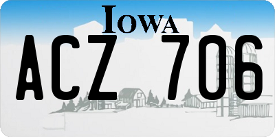 IA license plate ACZ706