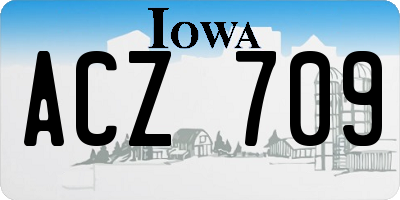 IA license plate ACZ709