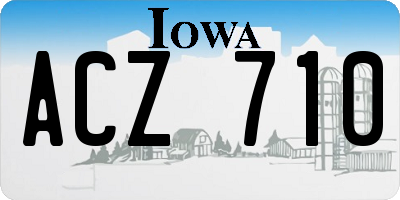 IA license plate ACZ710