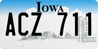 IA license plate ACZ711