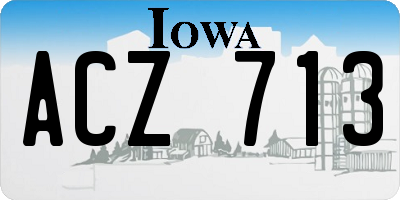 IA license plate ACZ713
