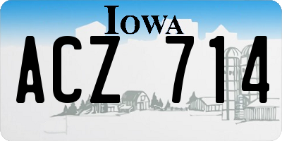 IA license plate ACZ714