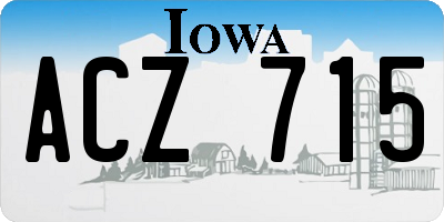 IA license plate ACZ715
