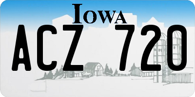 IA license plate ACZ720