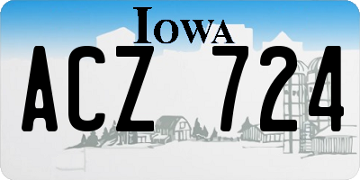 IA license plate ACZ724