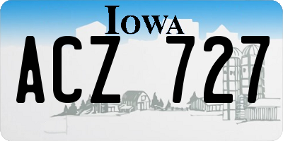 IA license plate ACZ727