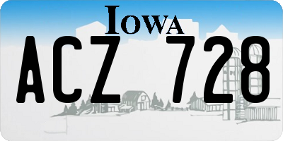 IA license plate ACZ728