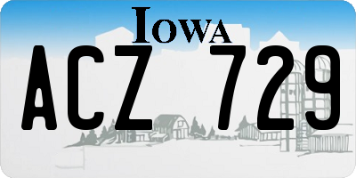 IA license plate ACZ729