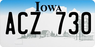 IA license plate ACZ730
