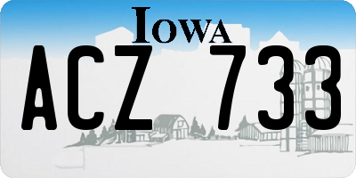 IA license plate ACZ733