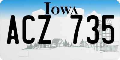 IA license plate ACZ735