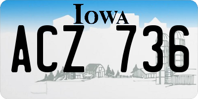 IA license plate ACZ736