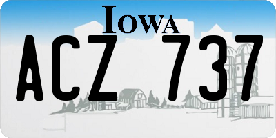 IA license plate ACZ737