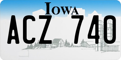 IA license plate ACZ740