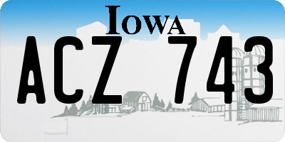 IA license plate ACZ743