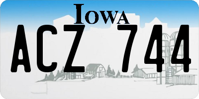 IA license plate ACZ744