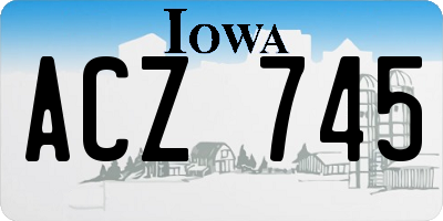 IA license plate ACZ745