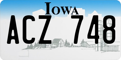 IA license plate ACZ748