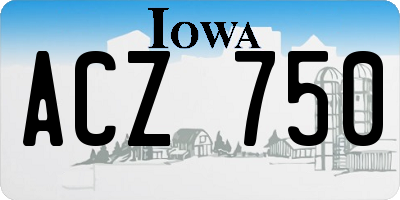 IA license plate ACZ750