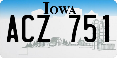 IA license plate ACZ751