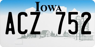 IA license plate ACZ752
