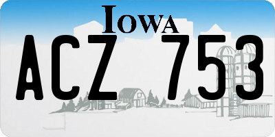 IA license plate ACZ753