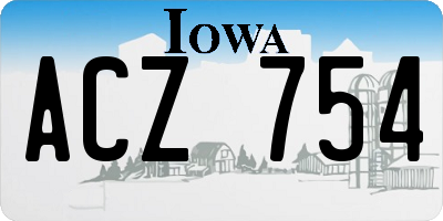 IA license plate ACZ754