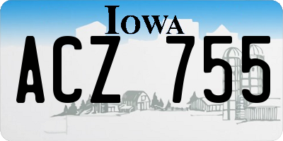 IA license plate ACZ755