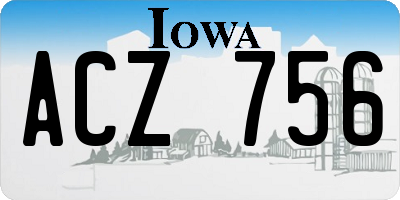 IA license plate ACZ756