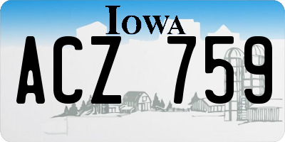 IA license plate ACZ759